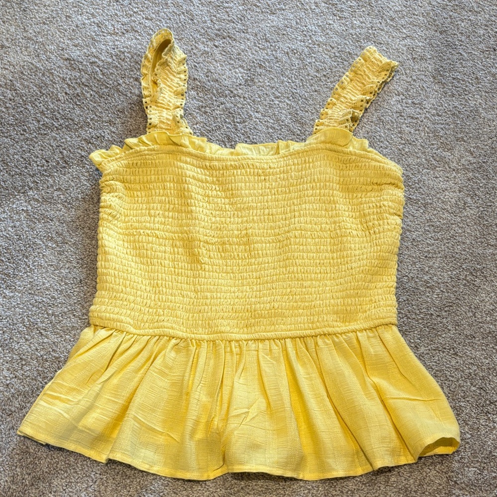 Yellow Ruffled Women's Top